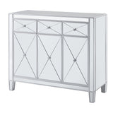 Boston Loft Furnishings Baling Mirrored with Matte Silver Trim 3-Drawer Accent Chest