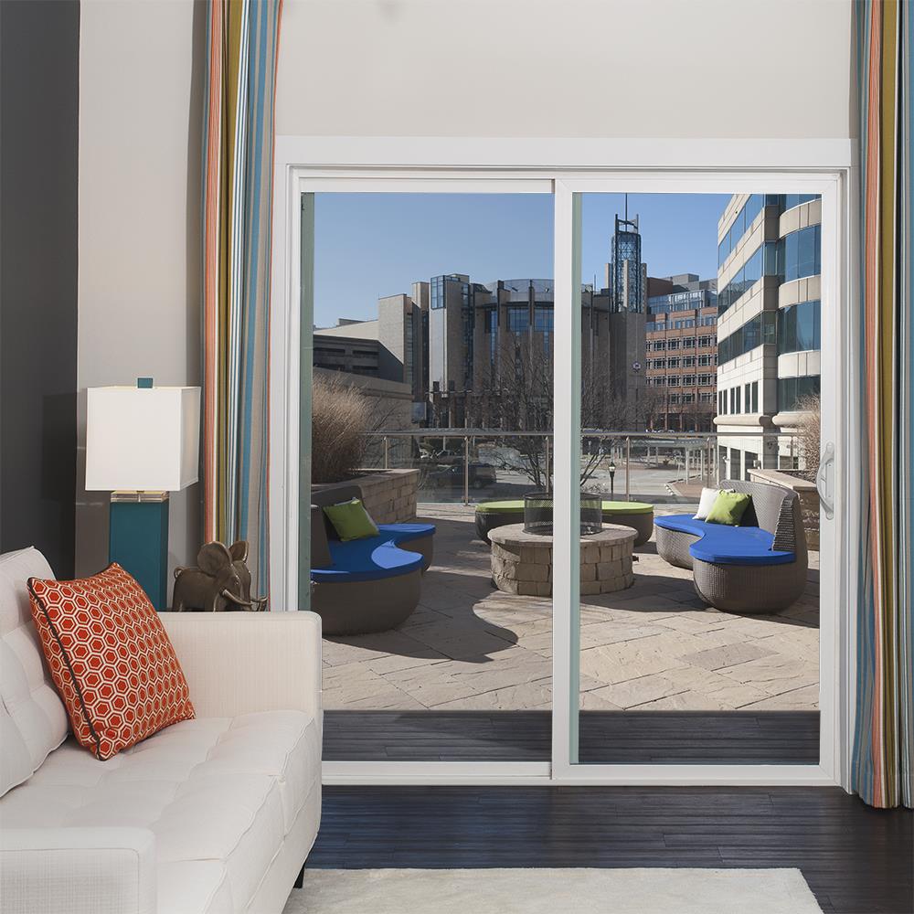 JELD-WEN 72-in x 80-in Vinyl Sliding, Left-hand sliding – installed room view