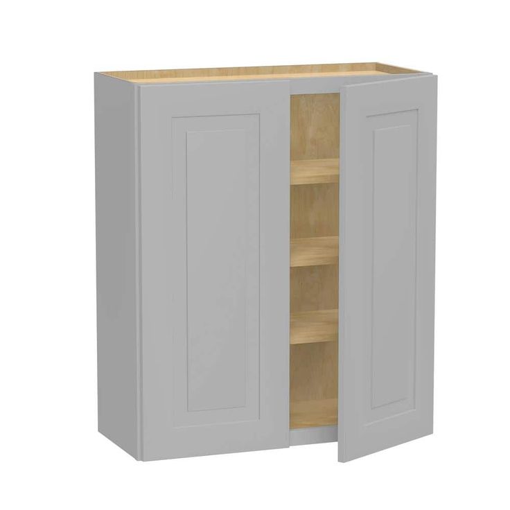 Home Decorators Collection Grayson 30 in. W x 12 in. D x 36 in. H Assembled Plywood Wall Kitchen Cabinet in Pearl Gray with Soft Close