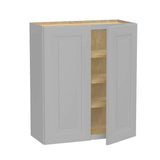 Home Decorators Collection Grayson 30 in. W x 12 in. D x 36 in. H Assembled Plywood Wall Kitchen Cabinet in Pearl Gray with Soft Close