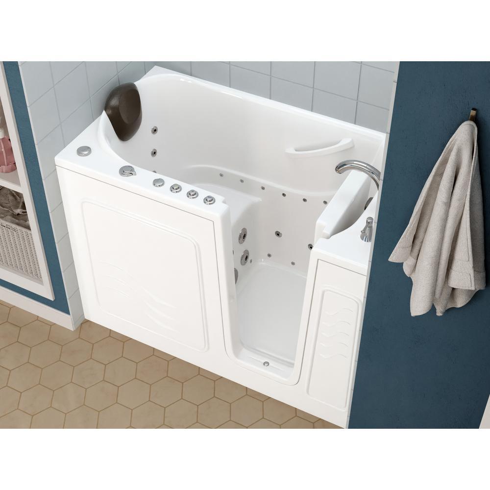 Safe Premier 52.3 in. x 60 in. x 30 in. Right Drain Walk-in Air and Whirlpool Bathtub in White - Super Arbor