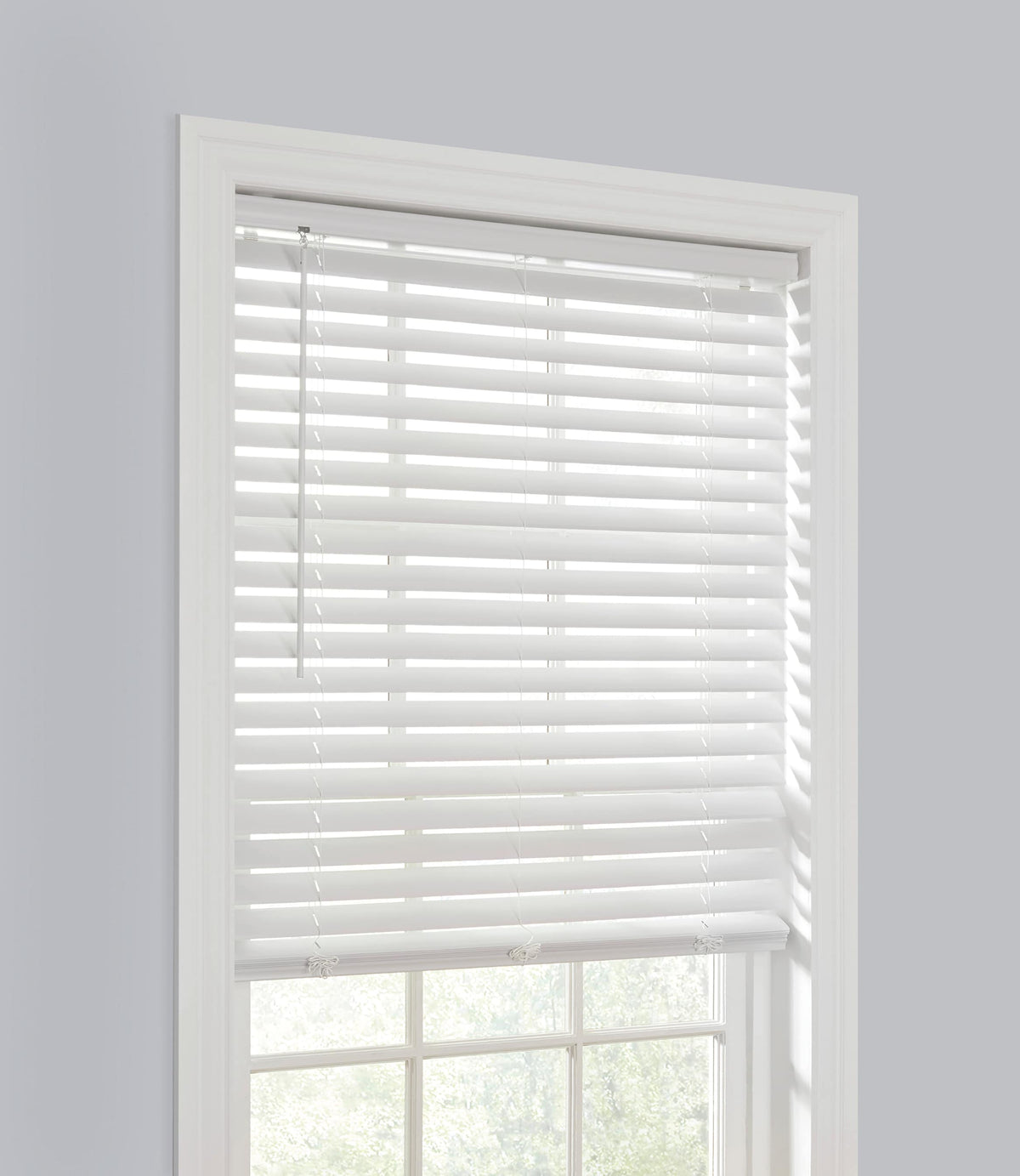 Project Source Premium 2-in Slat Width 29-in x 64-in Cordless White Vinyl Room Darkening Plantation Blinds