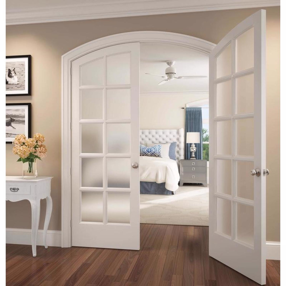 Schlage Georgian Satin Nickel Privacy Lockset, ANSI Grade 2, 1-3/4 in. Max Door Thickness