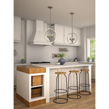 Progress Lighting Fairwood 3-Light Antique White and Galvanized Farmhouse Globe Medium Hanging Pendant Light