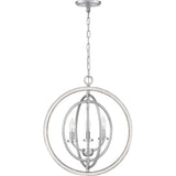 Progress Lighting Fairwood 3-Light Antique White and Galvanized Farmhouse Globe Medium Hanging Pendant Light