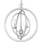Progress Lighting Fairwood 3-Light Antique White and Galvanized Farmhouse Globe Medium Hanging Pendant Light
