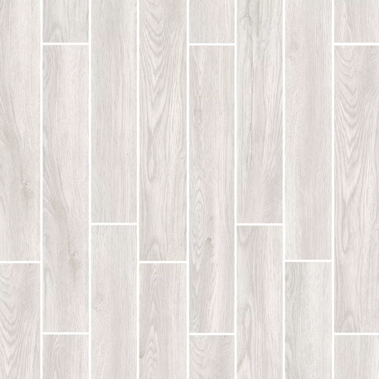 Montana White Wood Plank Porcelain Tile