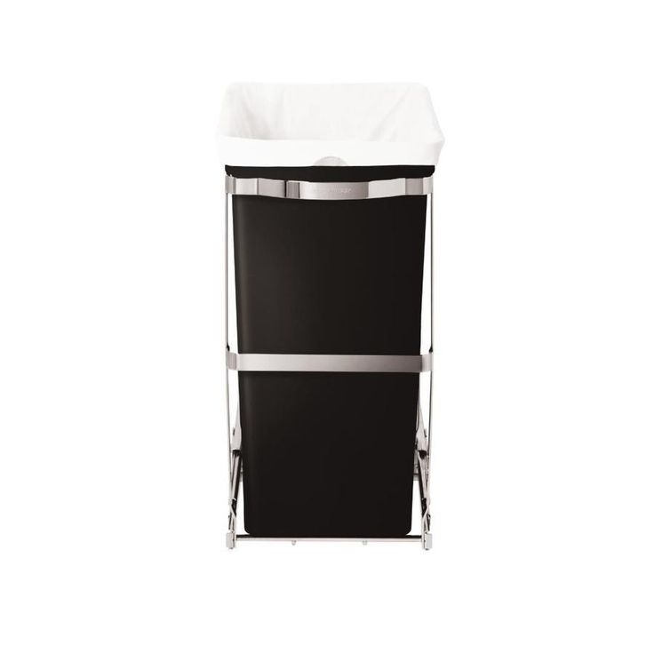 simplehuman 30-Liter Black Plastic Trash Can