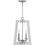 Progress Lighting Forrester 4-Light Antique White and Galvanized Farmhouse Square Medium Hanging Pendant Light