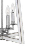 Progress Lighting Forrester 4-Light Antique White and Galvanized Farmhouse Square Medium Hanging Pendant Light