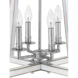 Progress Lighting Forrester 4-Light Antique White and Galvanized Farmhouse Square Medium Hanging Pendant Light
