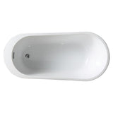Cantora 60 in. Acrylic Flatbottom Non-Whirlpool Bathtub in White and Faucet Combo in Chrome - Super Arbor