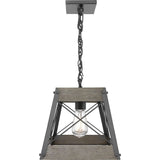 Progress Lighting Bradberry 5-Light Weathered Oak and Graphite Farmhouse Linear Large Hanging Kitchen Island Light