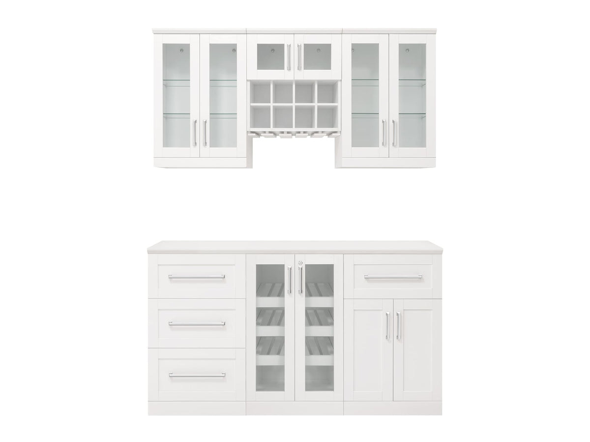 NewAge Products Home Bar 63-in x 85-in White Rectangle Bar Cabinet