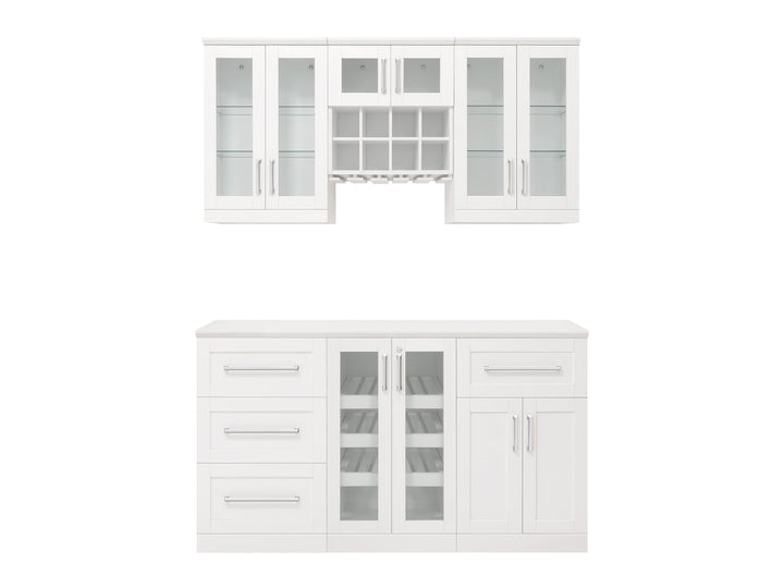 NewAge Products Home Bar 63-in x 85-in White Rectangle Bar Cabinet