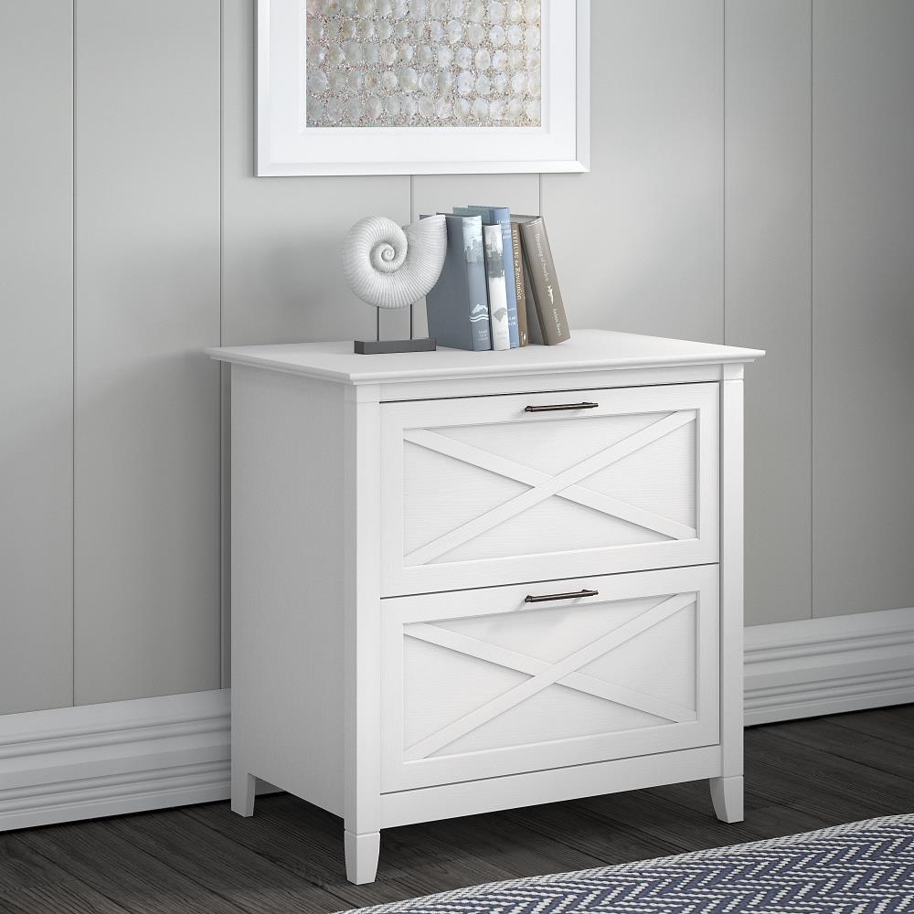 Bush Furniture Key West Pure White Oak 2-Drawer 30-in File Cabinet