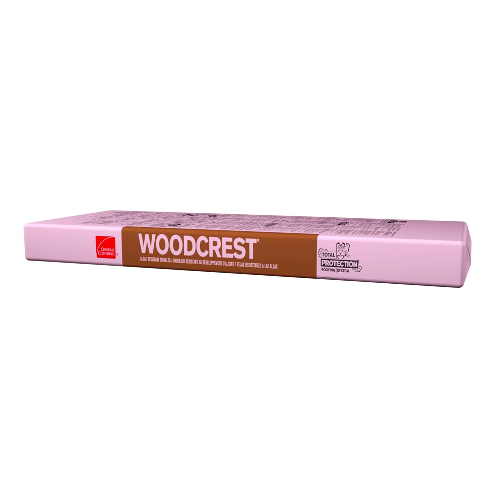Owens Corning Woodcrest Lifetime Architectural Asphalt Roof Shingles, Chestnut, 16.67-sq ft per Bundle (6 Bundles per Square)