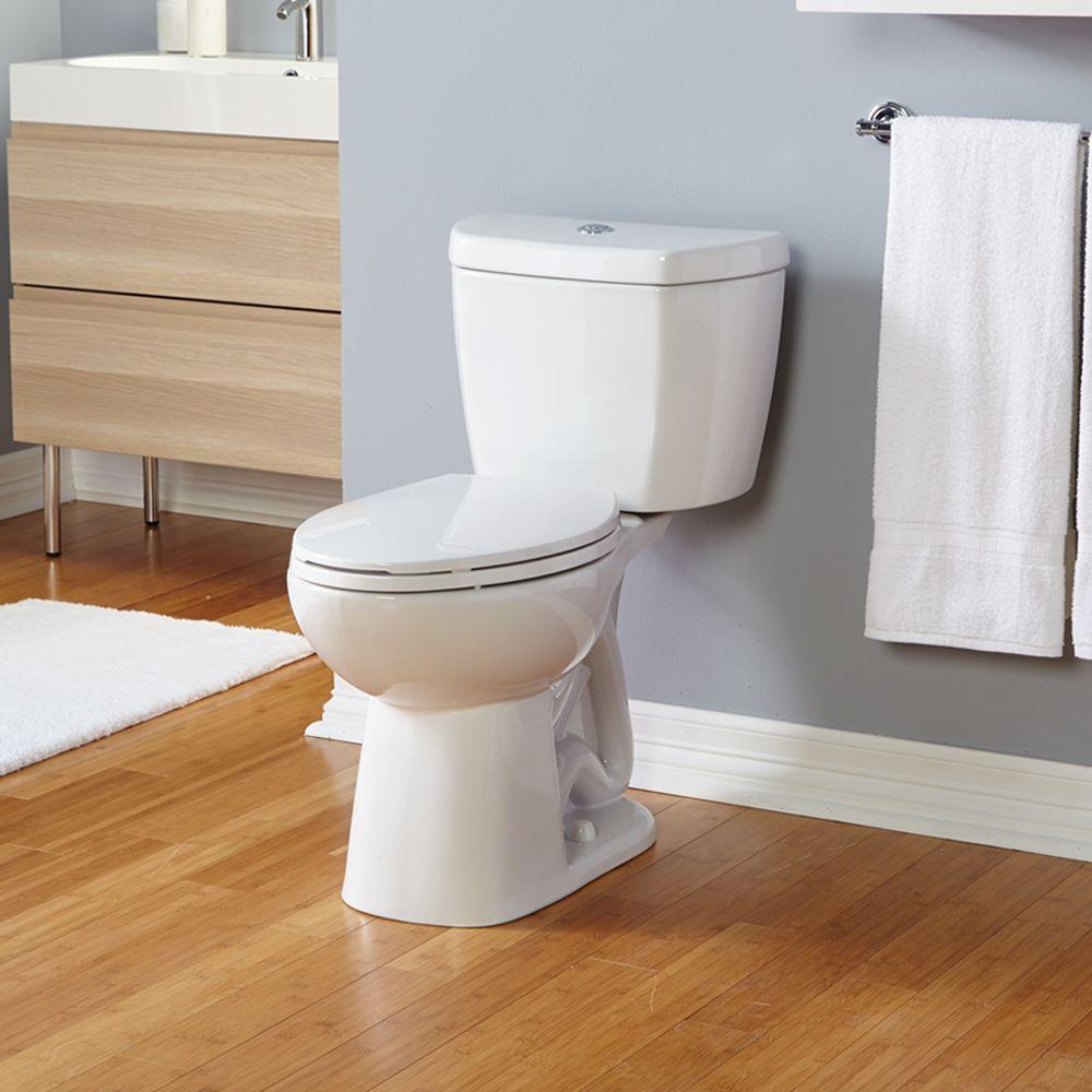 2-Piece Stealth 0.8 GPF Ultra-High-Efficiency Single Flush Elongated Toilet in White, Seat Included (3-Pack) - Super Arbor