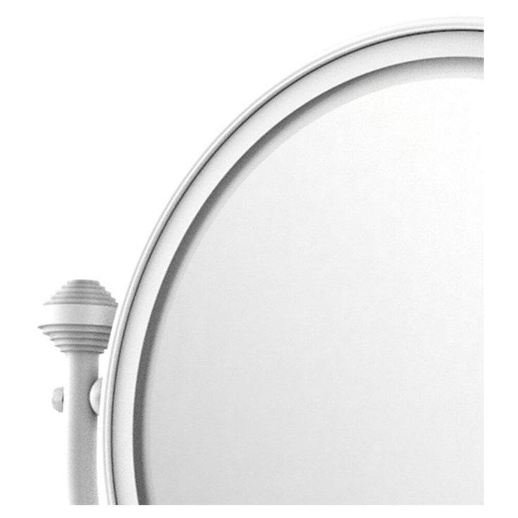 Allied Brass Southbeach 8-in x 16-in Matte White Double-Sided Magnifying Wall-Mounted Vanity Mirror