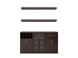 NewAge Products Home Bar 63-in x 80-in Brown Rectangle Bar Cabinet