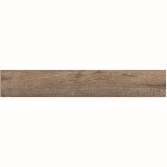 American Olean Pike Wood Brown 6-in x 36-in Glazed Porcelain Wood Look Floor and Wall Tile