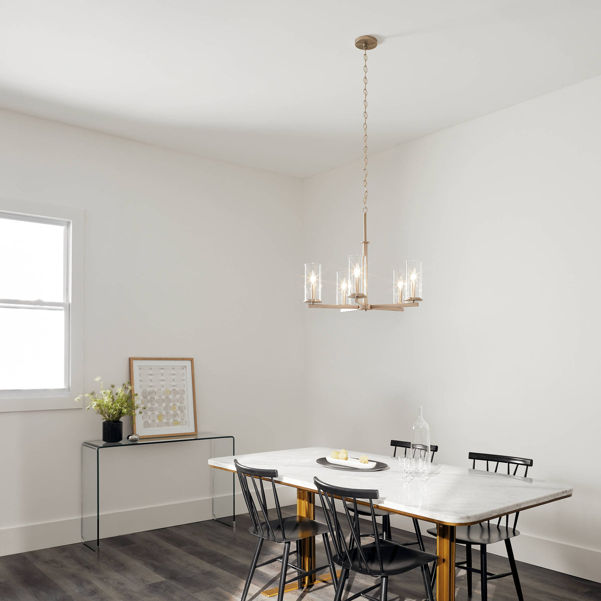 Kichler Crosby 5-Light Brushed Nickel Transitional Cage Chandelier