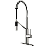 Livingston Single-Handle Pull-Down Sprayer Kitchen Faucet with Deck Plate in Matte Black - Super Arbor