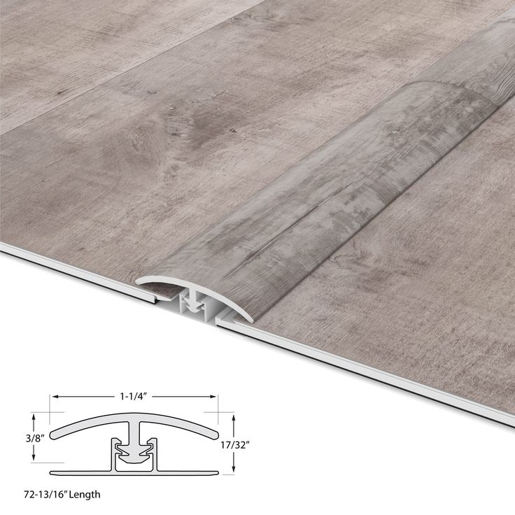 CALI Mute Step Gray Ash 0.56-in T x 1.25-in W x 72-in L Vinyl T-moulding