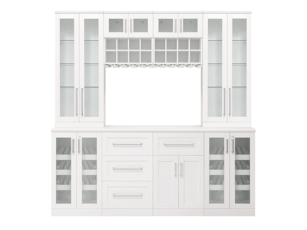 NewAge Products Home Bar 84-in x 85-in White Rectangle Bar Cabinet