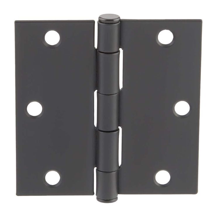 3-1/2 in. Matte Black Square Corner Smooth Action Hinge (3-Pack)