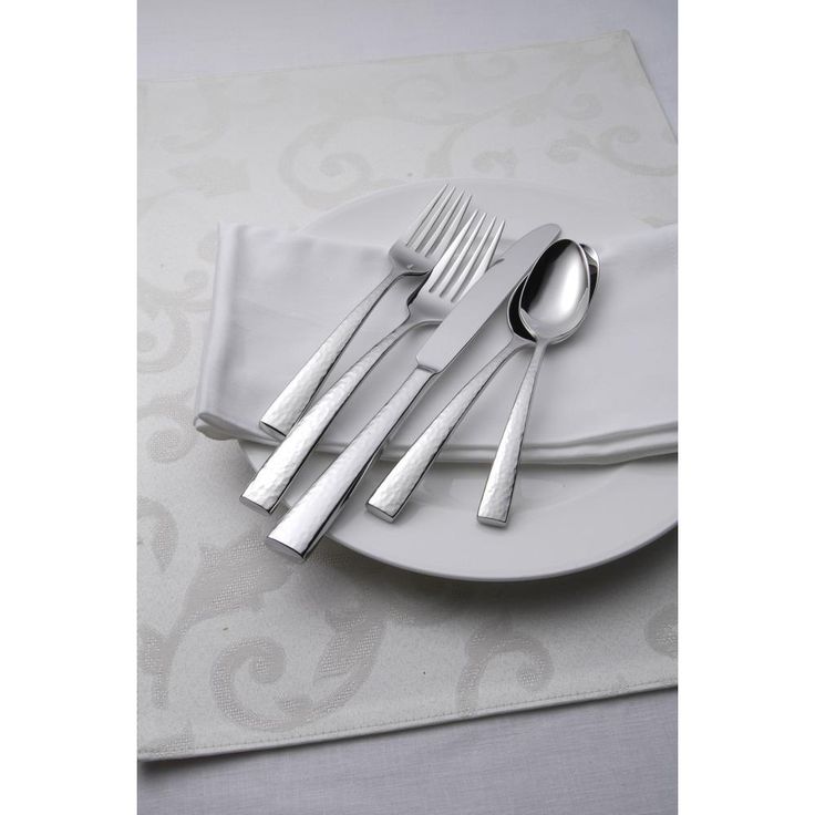 Chef's Table Hammered 18/0 Stainless Steel European Teaspoons (Set of 12)