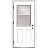 32 in. x 80 in. Vented Left-Hand Outswing 1/2 Lite Clear Primed Steel Prehung Front Door with Brickmould - Super Arbor