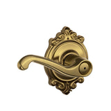 Flair Aged Bronze Privacy Bed/Bath Door Lever with Brookshire Trim - Super Arbor