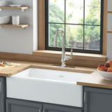 Delancey Farmhouse Apron Front Cast Iron 33 in. 4-Hole Single Bowl Kitchen Sink in Brilliant White