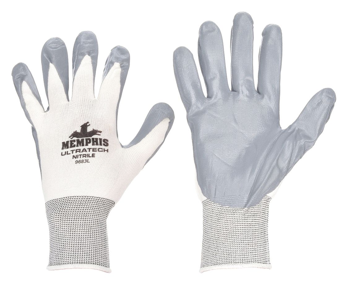 MCR SAFETY UltraTech 9683 Medium Nitrile Coated Gloves - ANSI Abrasion Level 3