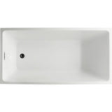 Catania 66.96 in. Acrylic Flatbottom Non-Whirlpool Freestanding Bathtub in Glossy White - Super Arbor