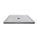 48 in. x 36 in. Center Drain 3.19 in. Shower Base in White - Super Arbor