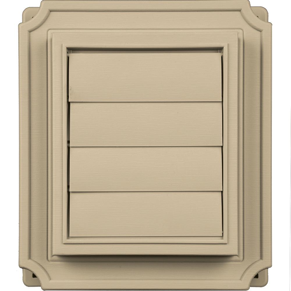 7 in. x 8 in. Insulated Siding Scalloped Ring Exhaust Vent in Light Almond - Super Arbor