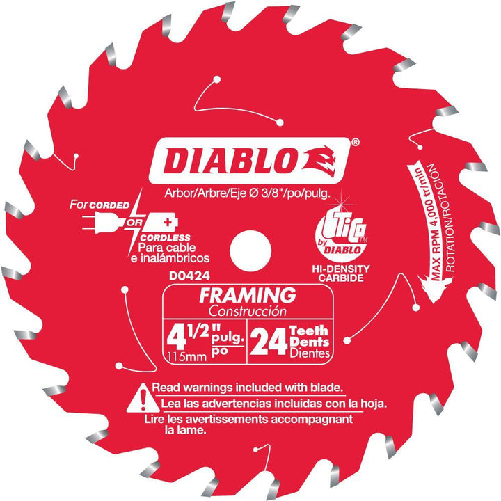 4-1/2 in. x 24-Teeth Framing Saw Blade - Super Arbor