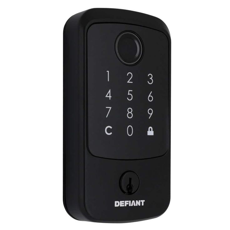 Defiant Hubspace Matte Black Square Biometric Fingerprint Electronic Touchpad Deadbolt