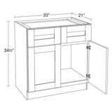 Home Decorators Collection Washington Vessel Blue Plywood Shaker Assembled Vanity Sink Base Kitchen Cabinet Sft Cls 33 in W x 21 in D x 34.5 in H