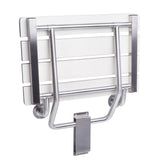 22 in. W x 16 in. D Rectangular White Phenolic Slatted Folding Shower Seat with Wall Bracket Mount - Super Arbor