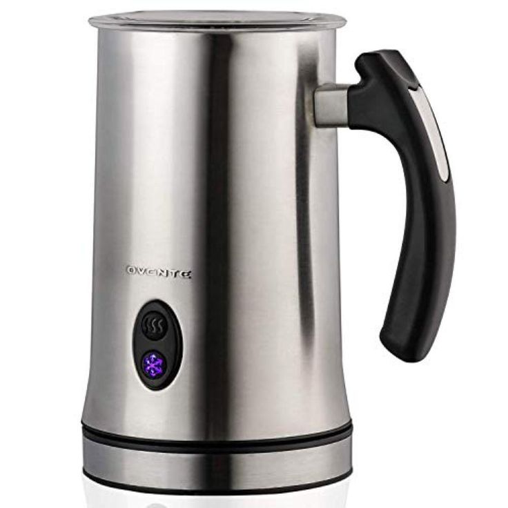 Electric Powered Stainless Steel Milk Frother, Double-Wall Insulated, Frothing & Heating Whisks