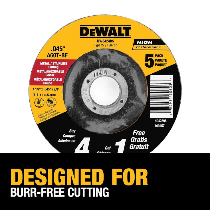 DEWALT 5-Pack Silicon Carbide 4.5-in Grinding Wheel