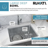 20 in. Single Bowl Undermount Stainless Steel Bar Prep Kitchen Sink