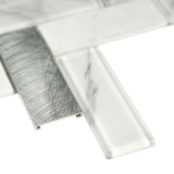 MSI Bytle Bianco Herringbone 12 in. x 12 in. x 6 mm Textured Multi-Surface Mesh-Mounted Mosaic Tile ( 15 sq. ft. / case )