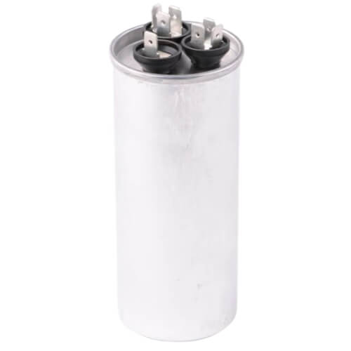Lennox 13W87 capacitor - front view (Voltage: 370V; MFD: 50/7.5)