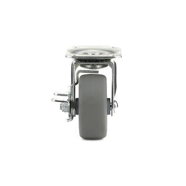 3 in. Gray Swivel with Brake plate Caster, 176.4 lb. Load Rating