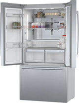 Bosch 800 Series 36 in. 21 cu. ft. French 3 Door Refrigerator in Stainless Steel with Dual Compressor, Counter-Depth
