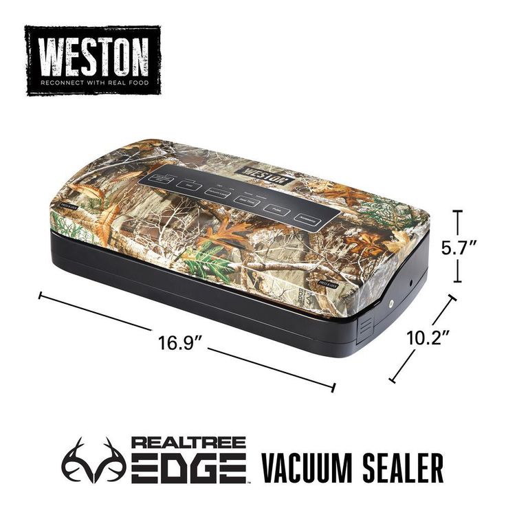 Realtree Edge Camouflage Food Vacuum Sealer with Roll Storage and Bag Cutter
